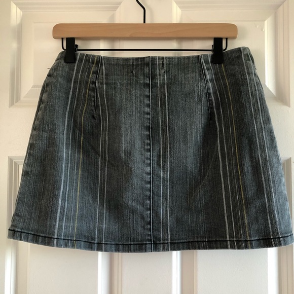 Urban Outfitters 90s skirt zippered light wash denim grey M - Picture 5 of 8
